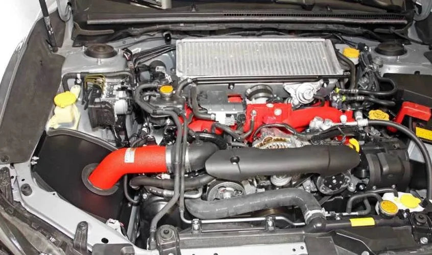 K&N 2015 Subaru WRX-STI 2.5L H4 Red Typhoon Short Ram Intake - Back View