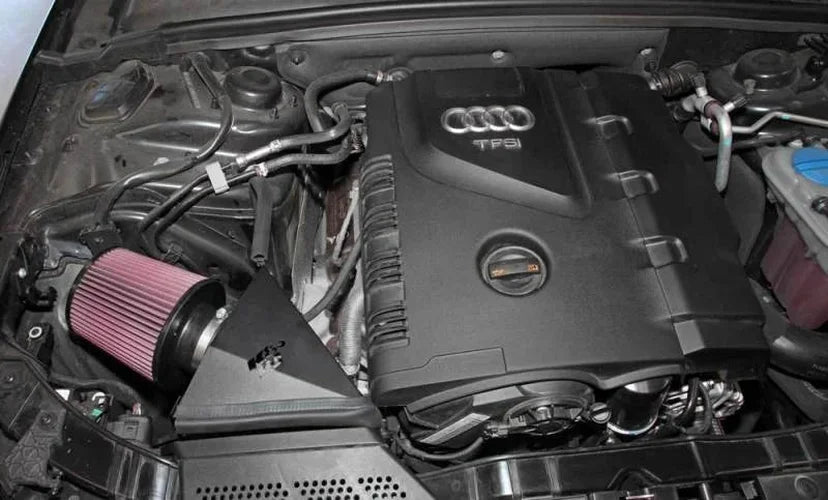 K&N 09-10 Audi A4 2.0L Typhoon Air Intake - Back View