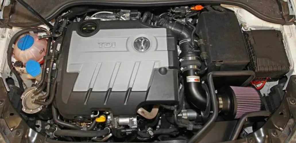 K&N 13-14 Volkswagen Jetta TDI 2.0L Typhoon Short Ram Intake - Back View