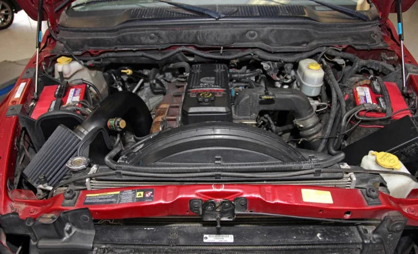 K&N 03-07 Dodge Ram Pickup 2500/3500 5.9L DSL Black Performance Intake Kit - Side View