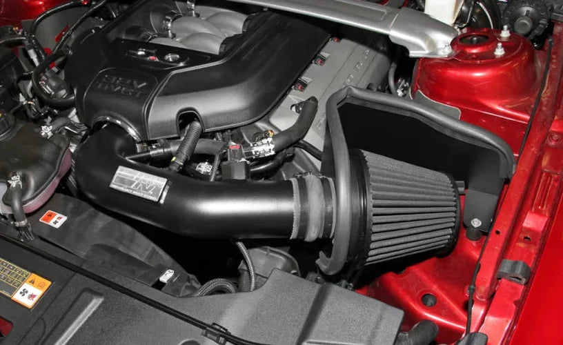 K&N 11-14 Ford Mustang GT 5.0L V8 Black Performance Intake Kit - Side View