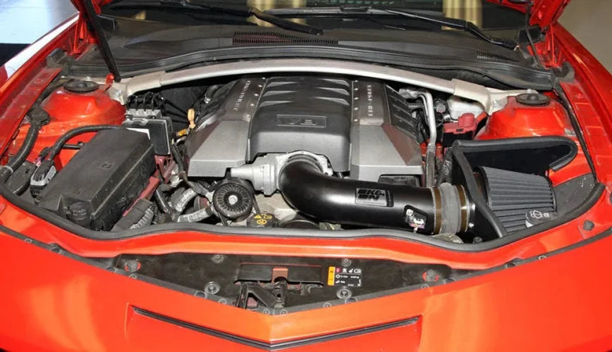 K&N 10-13 Chevy Camaro 6.2L V8 Black Performance Intake Kit - Side View