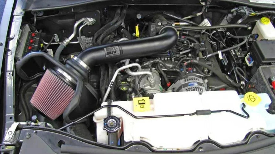 K&N 10-11 Jeep Liberty 3.7L V6 High Flow Performance Intake Kit - Back View