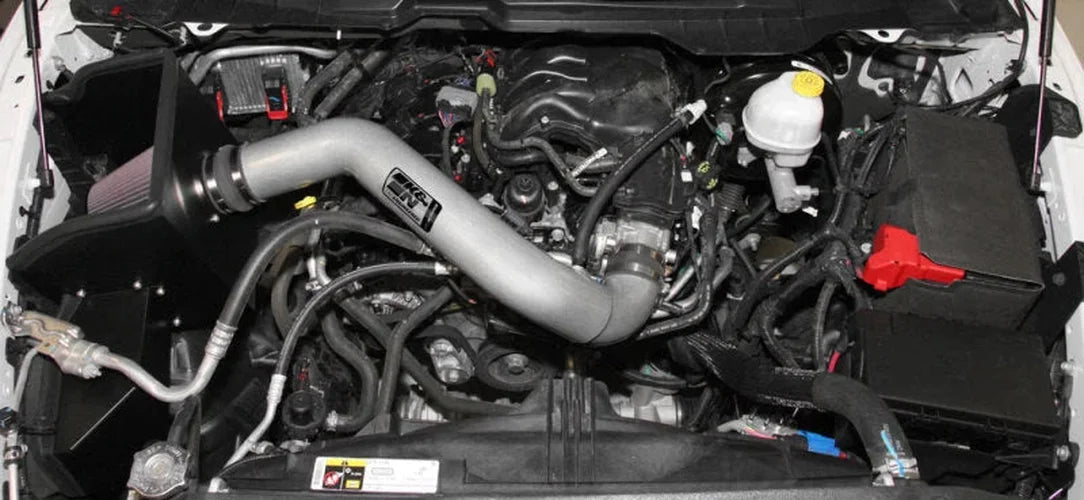 K&N 13-14 Dodge Ram 1500 3.6L V6 High Flow Performance Intake Kit - Side View