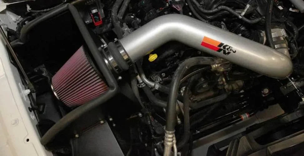 K&N 13-14 Dodge Ram 1500 3.6L V6 High Flow Performance Intake Kit - Back View
