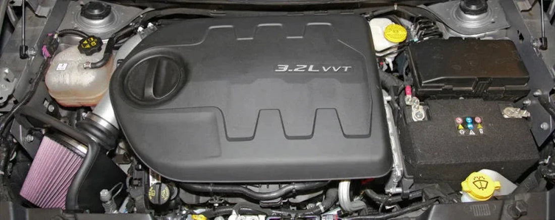 K&N 14-15 Jeep Cherokee 3.2L V6 High Flow Performance Intake Kit - Back View