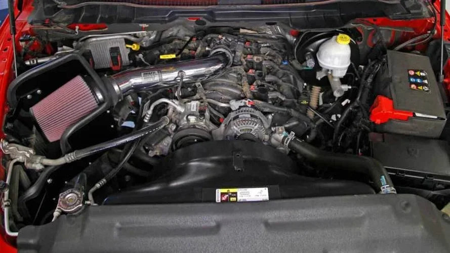 K&N 2013 Dodge Ram 1500 V8-4.7L High Flow Performance Air Intake Kit - Side View