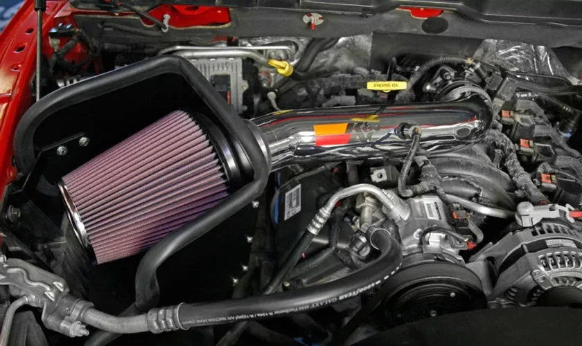 K&N 2013 Dodge Ram 1500 V8-4.7L High Flow Performance Air Intake Kit - Back View