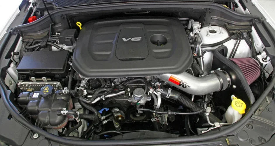 K&N 2016 Jeep Grand Cherokee V6-3.6L Performance Intake Kit - Side View