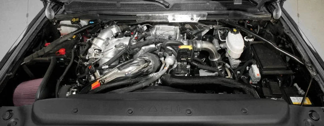K&N 2017 Chevy Silverado 2500/3500HD V8-6.6L DSL Performance Air Intake Kit - Side View