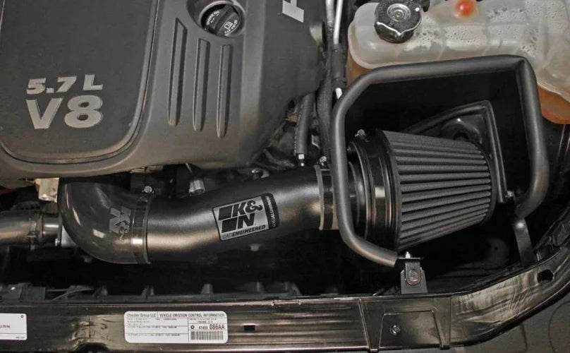 K&N Dodge/Chrysler 5.7/6.1L V8 Black Performance Intake Kit - Side View