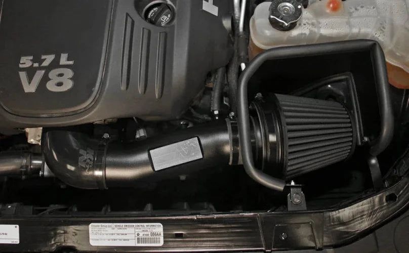 K&N Dodge/Chrysler 5.7/6.1L V8 Black Performance Intake Kit - Back View
