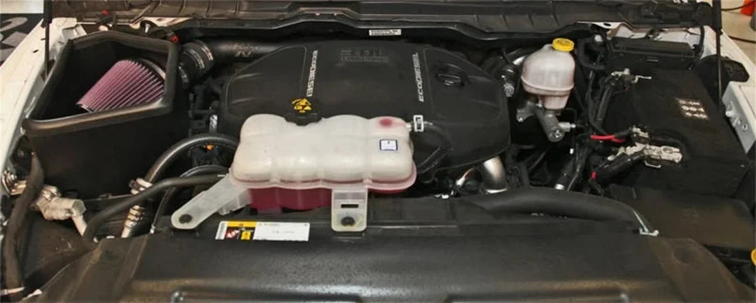 K&N 15-16 Dodge Ram 1500 V6-3.0L DSL Performance Intake Kit - Back View