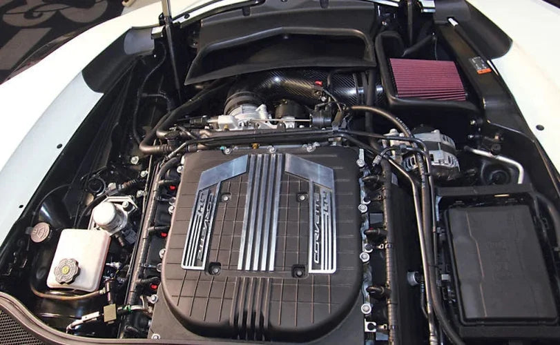 K&N 15-16 Chevrolet Corvette Z06 6.2L V8 Performance Intake Kit - Side View