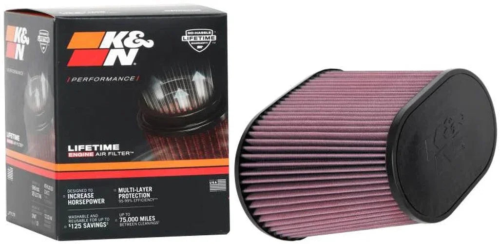 K&N Universal Rubber Filter 4in FLG 9IN x 5-3/4IN B / 7 x 4-1/2IN T / 7-1/2IN H - Installation View