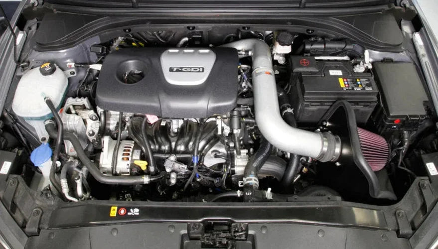 K&N 17-18 Hyundai Elantra L4-1.6L F/I Typhoon Performance Air Intake System - Back View