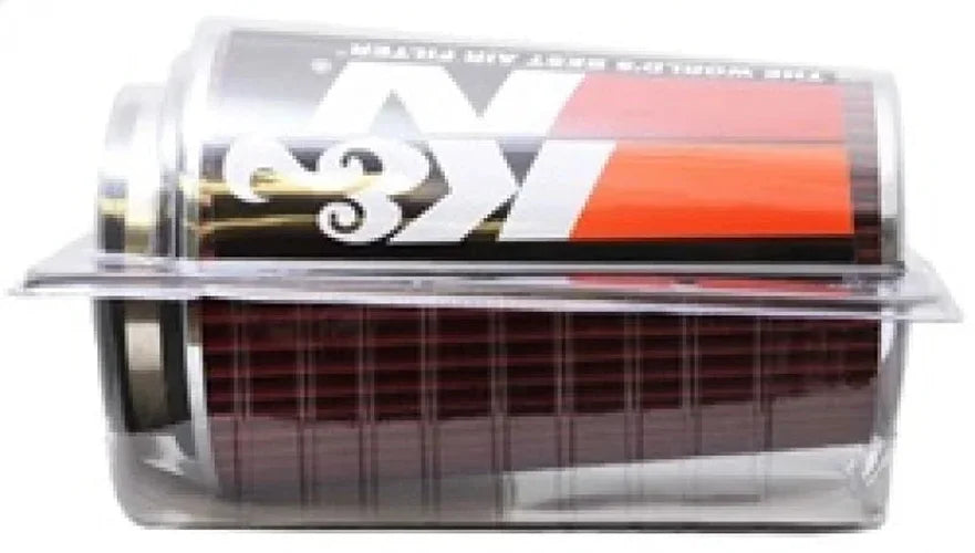 K&N Universal Air Filter Chrome Round Tapered Red - 4in Flange ID x 1.125in Flange Length x 9.5in H - Additional View 9