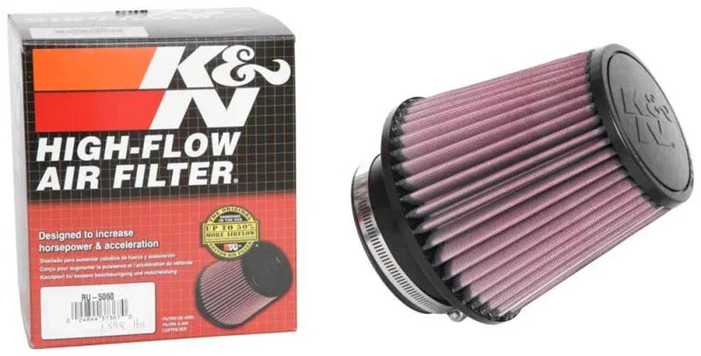 K&N Universal Clamp-On Air Filter 4in FLG / 6-1/2in B / 4-1/2in T / 6in H - Back View