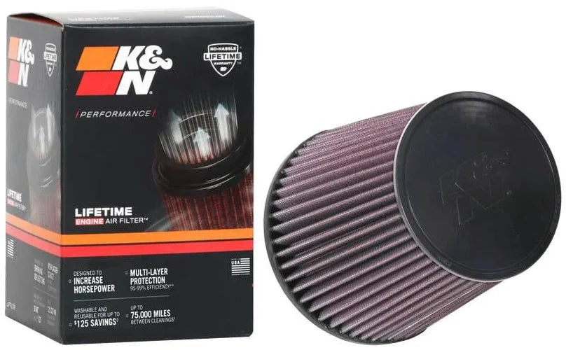 K&N Universal Clamp-On Air Filter 5in FLG / 6-1/2in B / 5in T / 6-1/2in H - Installation View