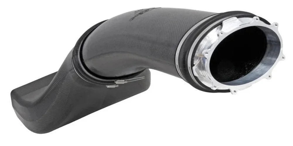 K&N Universal NHRA Pro Stock Custom Racing Carbon Fiber Intake Tubes w/ Billet Throttle Body Adapter - Detail View