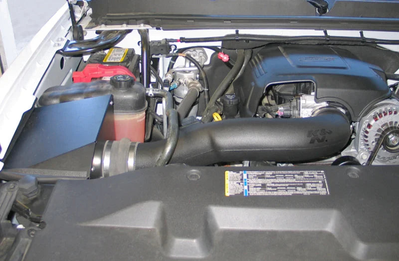 K&N FIPK 09-11 Chevy Silverado V8 Performance Intake Kit - Side View