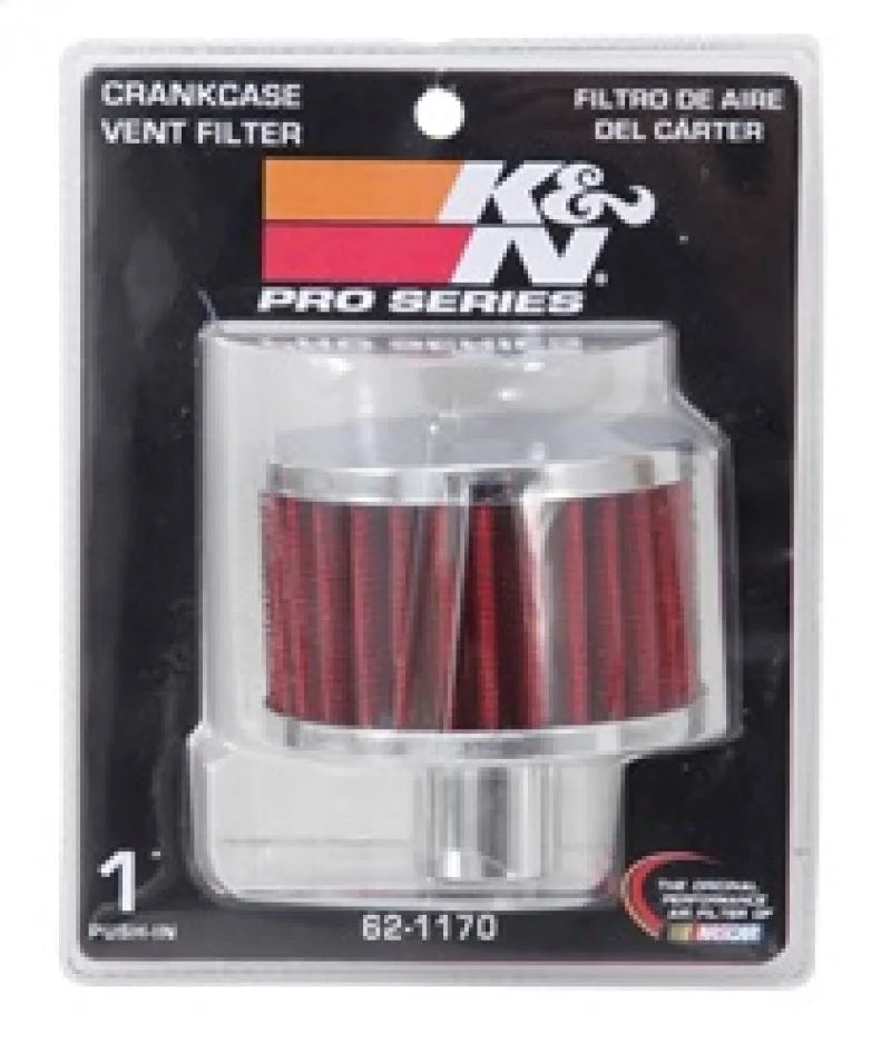 K&N Filter 1in Vent  3in Diameter 2in Height - Side View