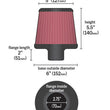 Load image into Gallery viewer, K&amp;N Filter Universal Clamp-On Filter-Round Tapered 2.75in Flange ID x 6in Base OD x 5in Top OD - Main Product View