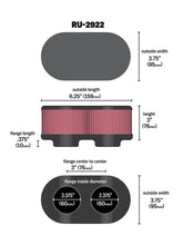 Load image into Gallery viewer, K&amp;N Filter Universal Filter 2 3/4 inch Dual Flange GSXR Oval (2/Box) - Side View