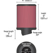 Load image into Gallery viewer, K&amp;N Filter Universal Rubber Filter 2 3/4 inch 10 Degree Flange 4 inch OD 5 inch Height - Side View