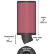 Load image into Gallery viewer, K&amp;N Filter Universal Rubber Filter 2 7/16 inch 20 Degree Flange 3 3/4 inch OD 6 inch Height - Side View