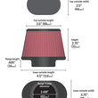 Load image into Gallery viewer, K&amp;N Filter Universal Rubber Filter 2 7/16 inch Flange 4.5x3.75 inch Base 3.5x2.5 inch Top 2.75 inch - Back View