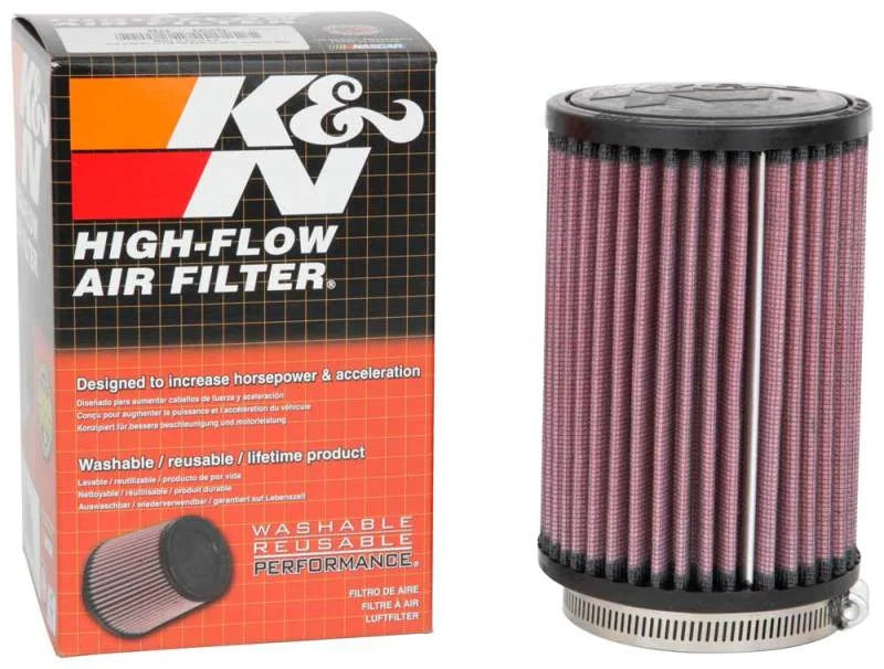 K&N Filter Universal Rubber Filter 2 7/8 inch Flange 4 inch OD 6 inch Height - Back View