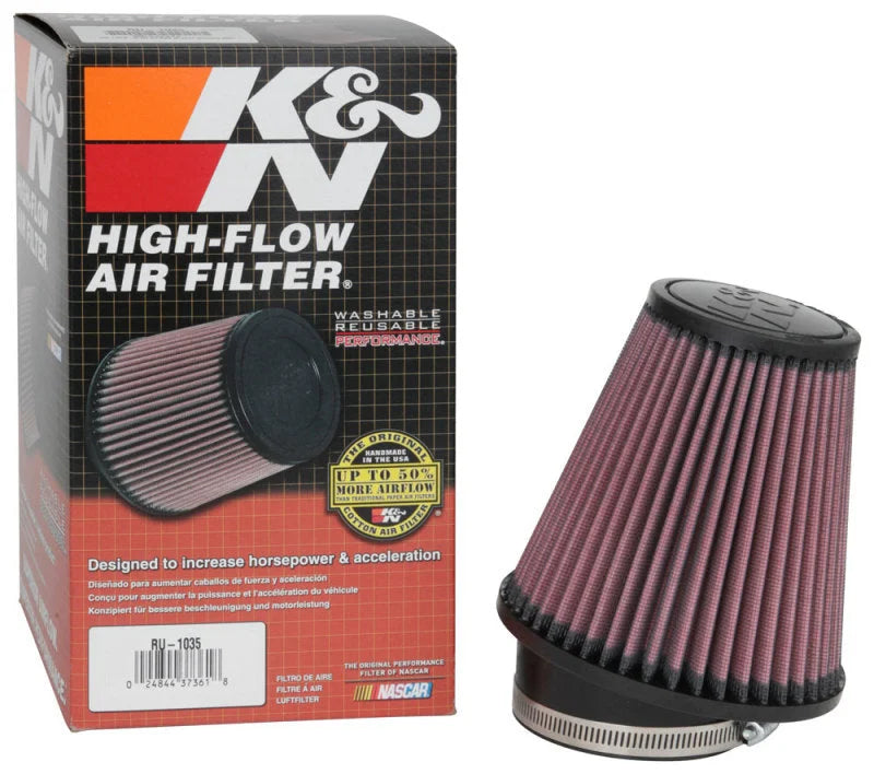 K&N Filter Universal Rubber Filter 3 1/2 inch 10 Degree Flange 5 3/4 inch OD 6 inch Height - Additional View 9