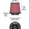 Load image into Gallery viewer, K&amp;N Filter Universal Rubber Filter 3 1/2 inch Flange 4 5/8 inch Base 3 1/2 inch Top 4 1/2 inch Heigh - Main Product View