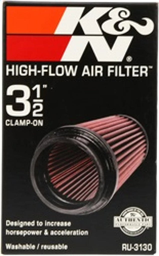 K&N Filter Universal Rubber Filter 3 1/2 inch Flange 4 5/8 inch Base 3 1/2 inch Top 7 inch Height - Installation View