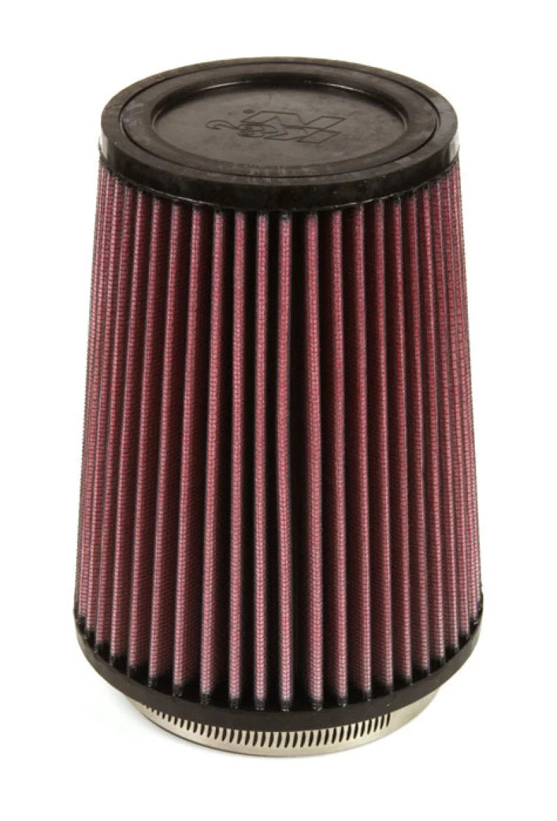 K&N Filter Universal Rubber Filter 4 inch Flange 5 3/8 inch Base 4 3/8 inch Top 7 inch Height - Back View