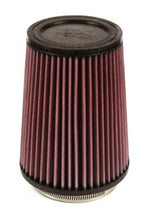 Load image into Gallery viewer, K&amp;N Filter Universal Rubber Filter 4 inch Flange 5 3/8 inch Base 4 3/8 inch Top 7 inch Height - Back View