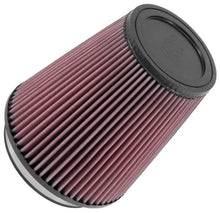 Load image into Gallery viewer, K&amp;N Filter Universal Rubber Filter 5 inch Flange 6 1/2 inch Base 4 3/8 inch Top 7 inch Height - Back View