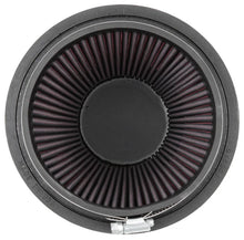 Load image into Gallery viewer, K&amp;N Filter Universal Rubber Filter 5 inch Flange 6 1/2 inch Base 4 3/8 inch Top 7 inch Height - Installation View