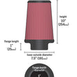 Load image into Gallery viewer, K&amp;N Filter Universal Rubber Filter 6 inch Flange 7.5 inch Base 5 inch Top 10 inch Height - Side View