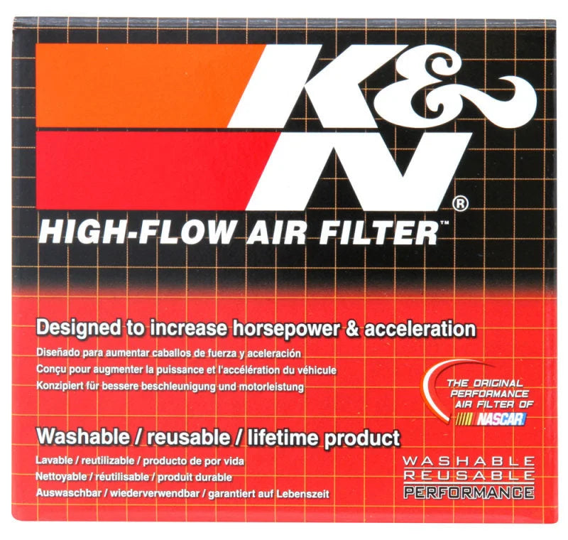 K&N Filter Universal Rubber Filter Oval Tapered 4in Base O/S L x 3.5in Top O/S L x 2.75in H - Back View