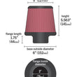 Load image into Gallery viewer, K&amp;N Filter Universal Rubber Filter-Rd Tapered 3in Flange ID x 6in Base OD x 5in Top OD x 5.563in H - Back View