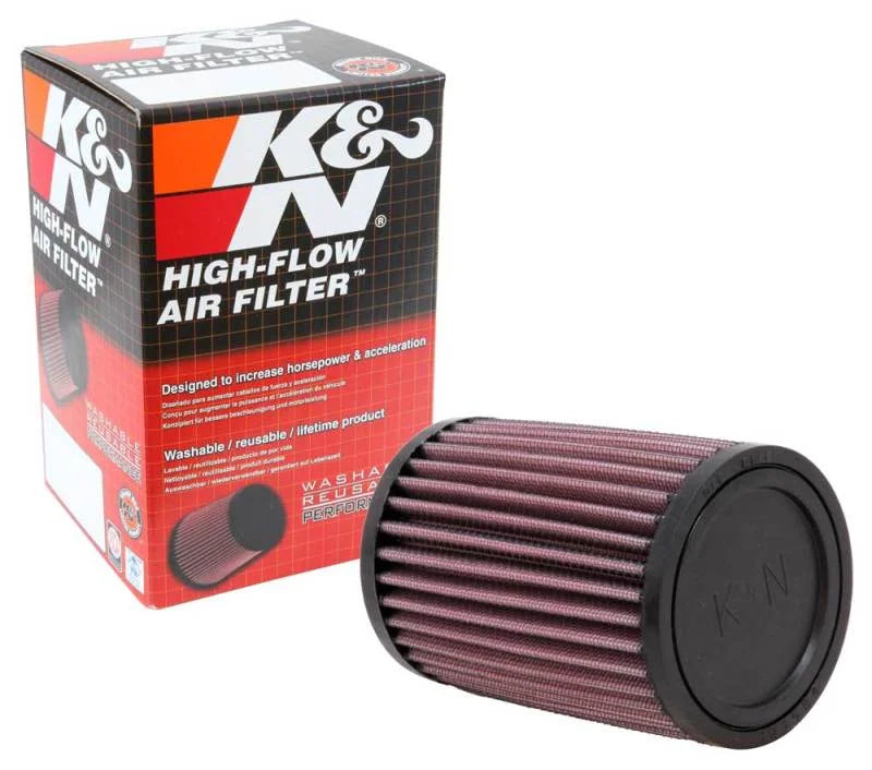 K&N Filter Universal Rubber Filter - Round Straight 3.5in Base OD x 3.5in Top OD x 5in H - Back View