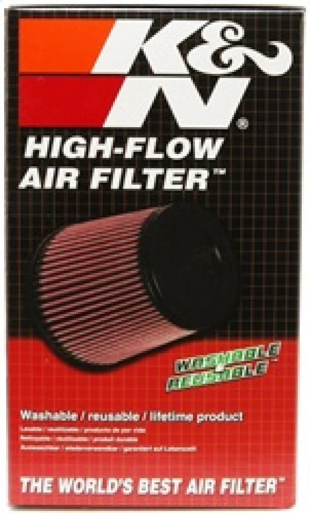 K&N Filter Universal Rubber Filter Round Straight 3.5in Flange ID x 5in OD x 8.5in H - Back View