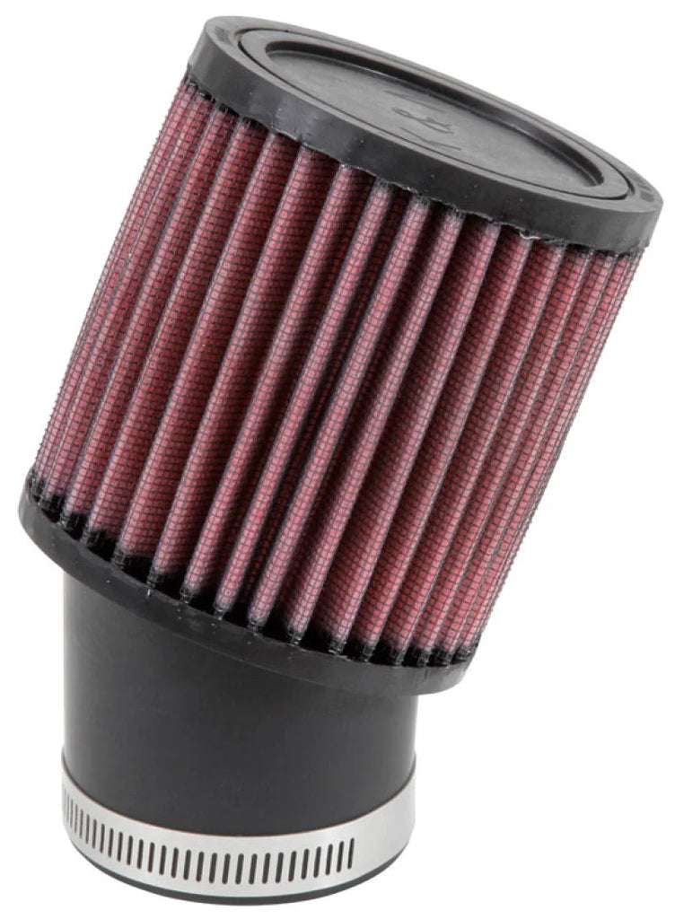 K&N Filter Universal Rubber Round Straight Filter 20 Deg Angled 2-7/16in Flange 3-3/4in OD 4in H - Main Product View