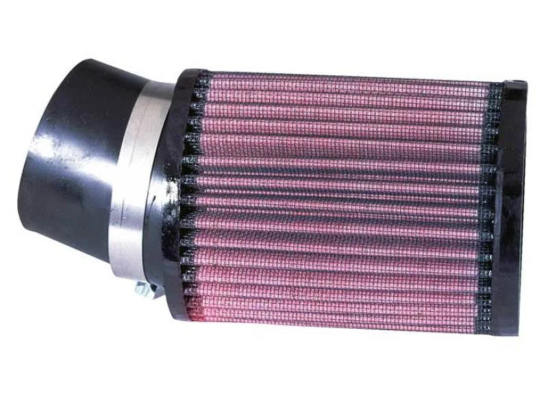 K&N Filter Universal Rubber Round Straight Filter 20 Deg Angled 2-7/16in Flange 3-3/4in OD 5in H - Main Product View