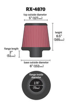 Load image into Gallery viewer, K&amp;N Filter Universal X Stream Clamp-On 2 3/4 inch Flange 6 inch Base  5 inch Top 6 1/2 inch Height - Additional View 7