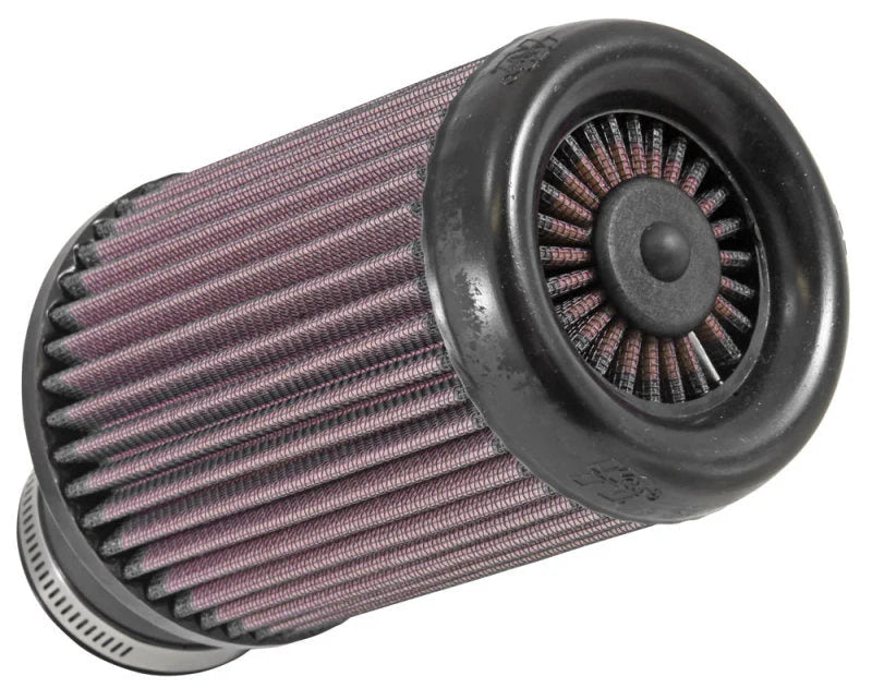 K&N Filter Universal X Stream Clamp-On 2.438in Flange ID x 4.5in Base OD x 4in Top OD x 6.563in H - Side View