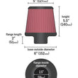 Load image into Gallery viewer, K&amp;N Filter Universal X Stream Clamp-On 2.5in Flange ID / 6in Base OD / 5in Top OD / 5.5in Height - Back View