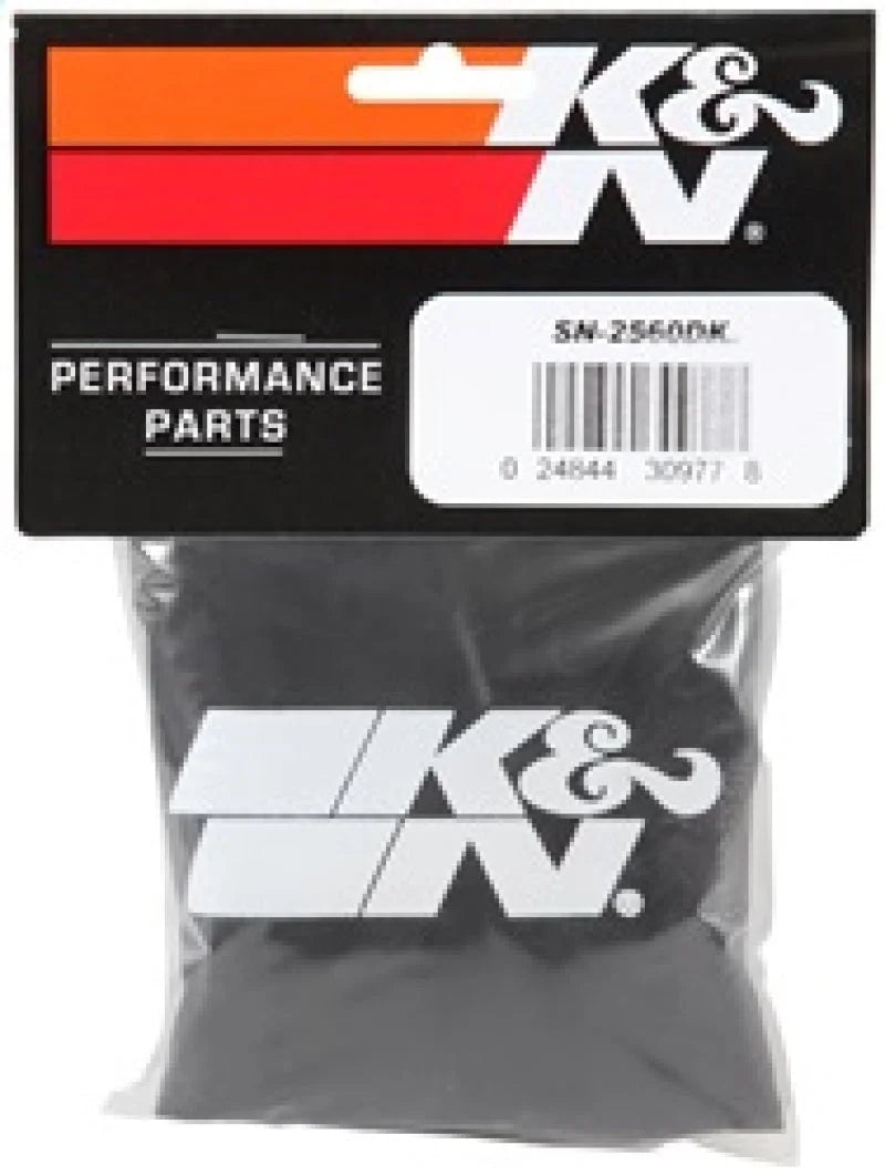 K&N Filter Wrap Drycharger Oval Tapered Black - 3.25in Base I/S Width x 2.5in Top I/S Width x 7in H - Back View
